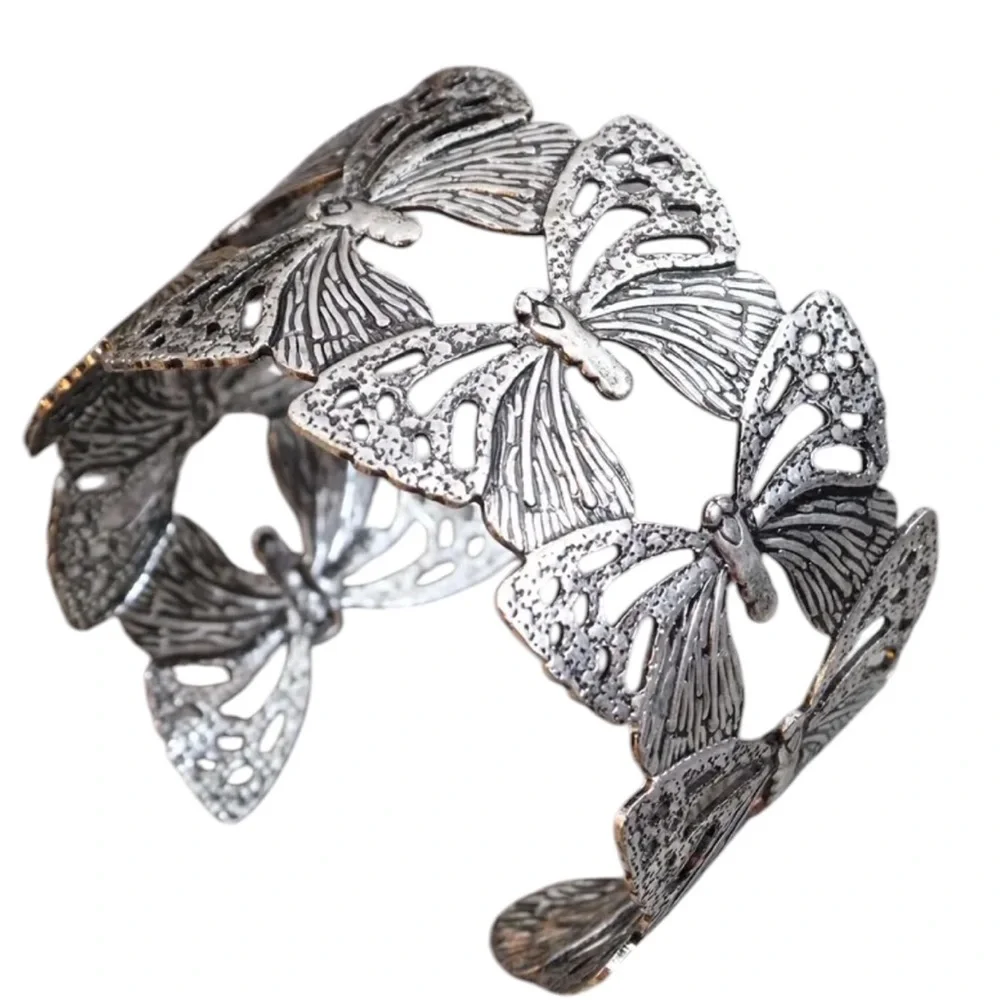 Silver Butterfly Cuff Bracelet - Picture 1 of 2